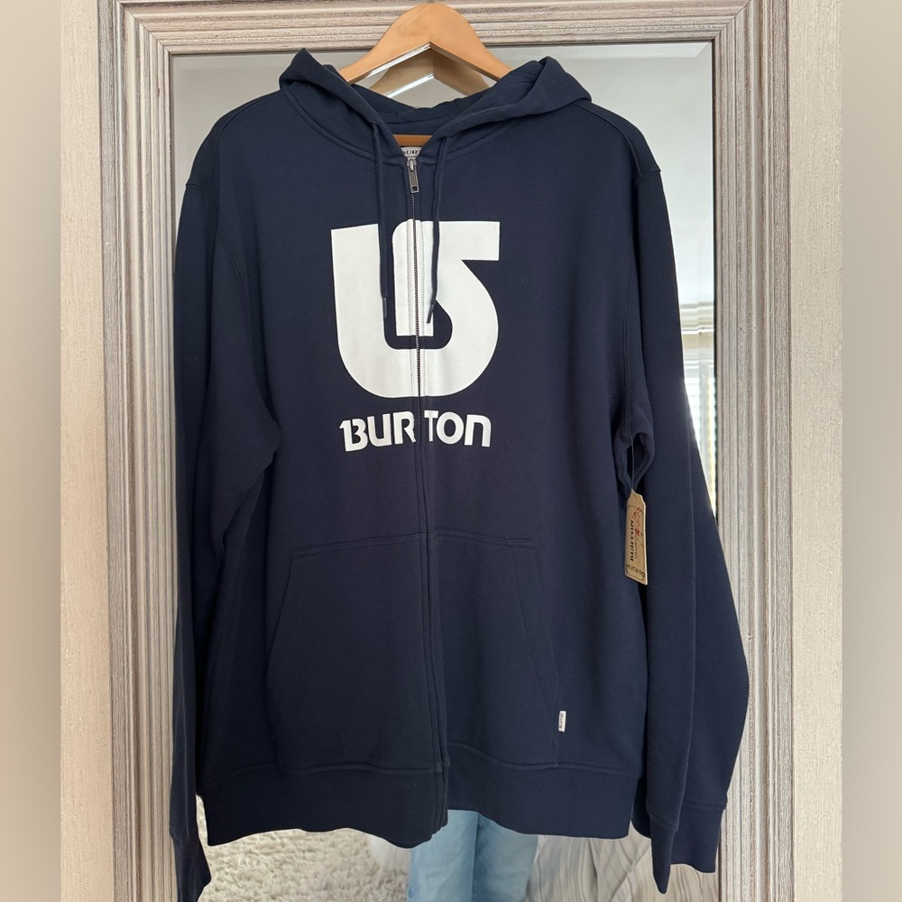 NWT! Mens Burton Zip up Hoodie, Navy Blue, size XL